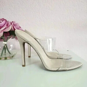 Qupid Nude Heel with Double Strap